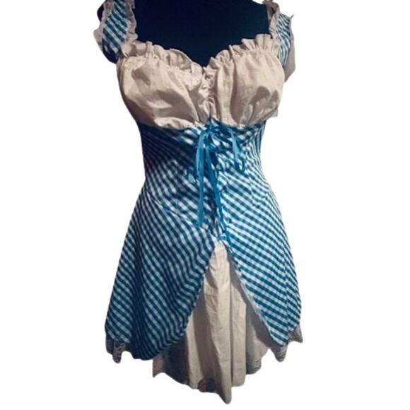 LEG AVENUE - DOROTHY - MILKMAID - FARM GIRL - GINGHAM - DRESS COSTUME - LARGE - Picture 1 of 3